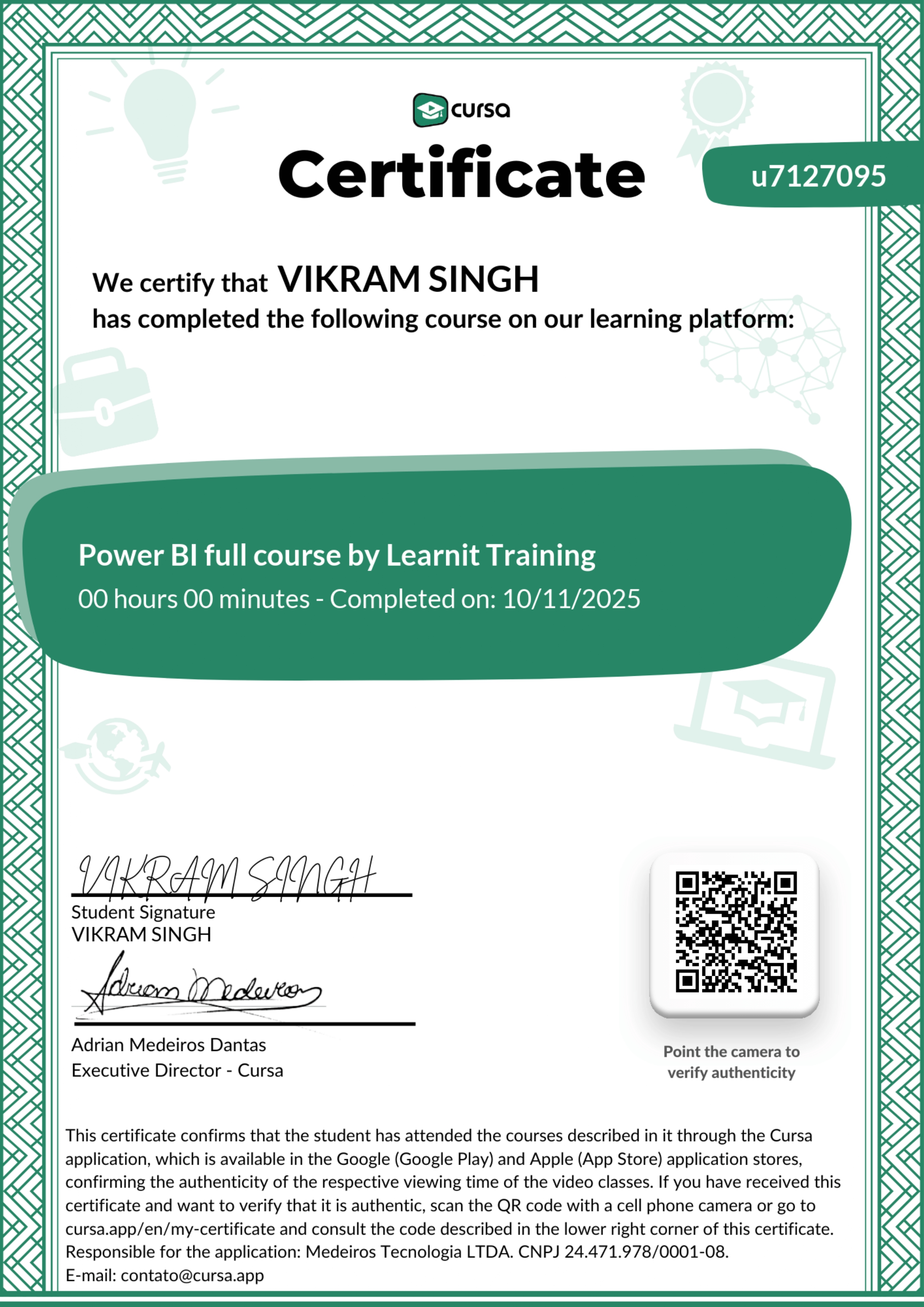 Power BI  certificate
